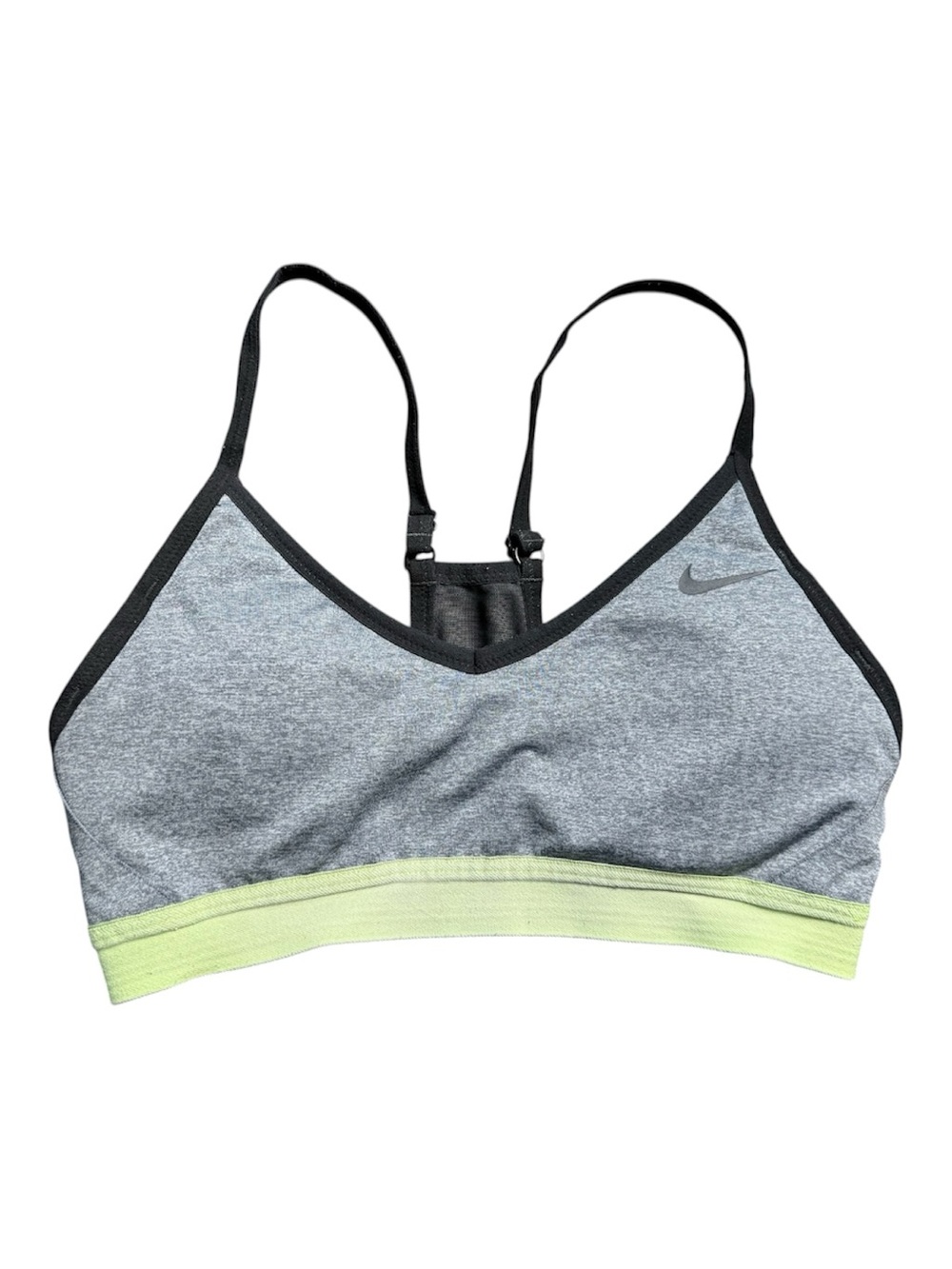 Nike Gray & Light Neon Green Sports Bra